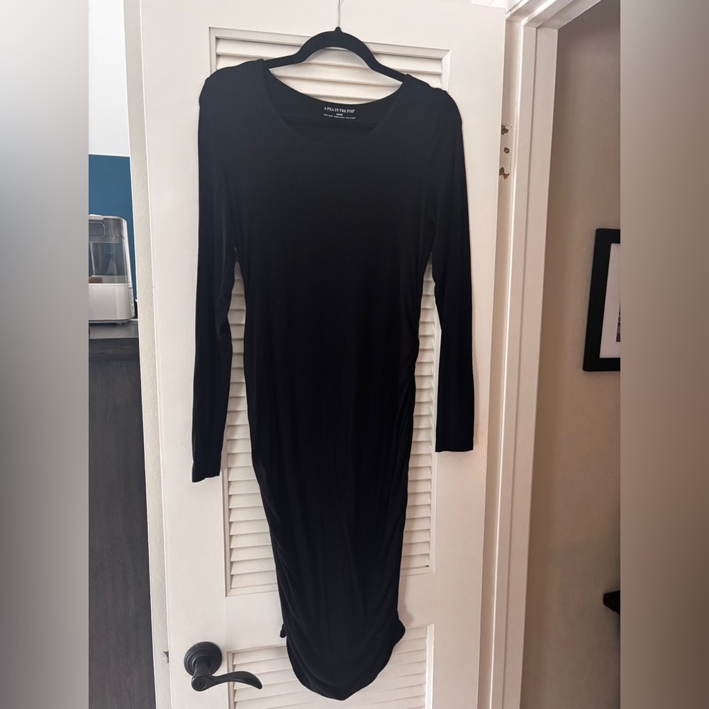 A Pea in the Pod Maternity Black Long Sleeve Dress